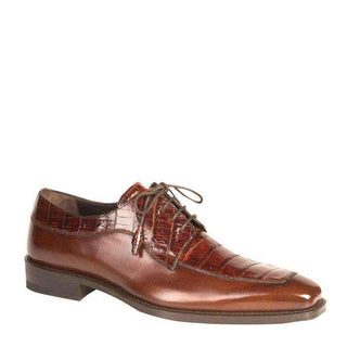 Mezlan Mens Luxury Shoes Montreal Cognac & Sport Crocodile & Italian Calfskin Oxfords 14150-F (MZS1012)-AmbrogioShoes