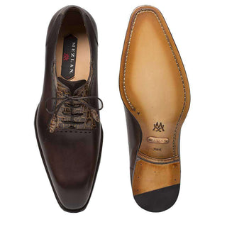 Mezlan Mens Luxury Shoes Olimpo Brown & Camel Alligator & Calfskin Oxfords 4315-J (MZ2317)-AmbrogioShoes