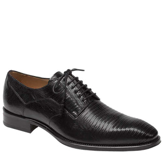 Mezlan Mens Luxury Shoes Pegaso Black Lizard Oxfords 4316-L (MZ2318)-AmbrogioShoes