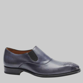 Mezlan Mens Luxury Shoes Posadas Grey Burnished Calfskin Loafers (MZS1029)-AmbrogioShoes