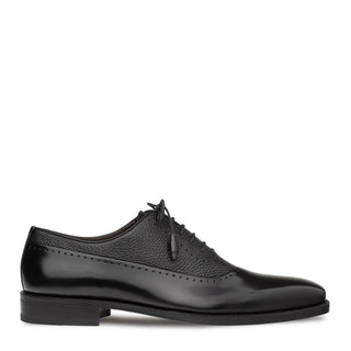 Mezlan Men's Luxury Designer Shoes Postdam Black Calfskin & Deerskin Oxfords (MZ2025)-AmbrogioShoes