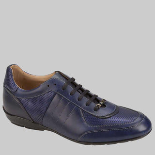 Mezlan Mens Luxury Shoes Redon Blue Calf-skin Sneakers (MZ2221)-AmbrogioShoes