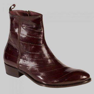 Mezlan Mens Luxury Shoes Rochelle Brown Exotic Eel Skin Boots (MZW2624)-AmbrogioShoes