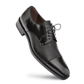 Mezlan Men's Luxury Designer Shoes Soka Black Calfskin & Deerskin Oxfords (MZ2019)-AmbrogioShoes