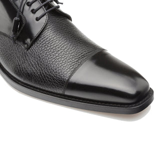 Mezlan Men's Luxury Designer Shoes Soka Black Calfskin & Deerskin Oxfords (MZ2019)-AmbrogioShoes