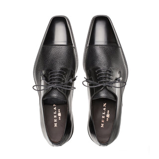 Mezlan Men's Luxury Designer Shoes Soka Black Calfskin & Deerskin Oxfords (MZ2019)-AmbrogioShoes