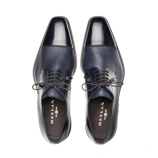 Mezlan Men's Luxury Designer Shoes Soka Blue Calfskin & Deerskin Oxfords (MZ2020)-AmbrogioShoes