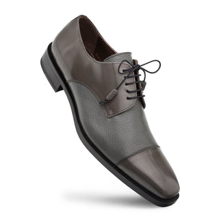 Mezlan Men's Luxury Designer Shoes Soka Grey Calfskin & Deerskin Oxfords (MZ2022)-AmbrogioShoes