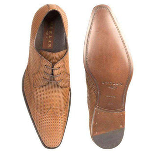 Mezlan Mens Luxury Shoes Tan European Calfskin Oxfords 16254 (MZW2968)-AmbrogioShoes