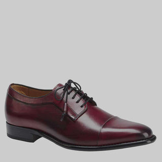 Mezlan Mens Luxury Shoes Tarifa Burgundy Burnished Calfskin Oxfords 8075 (MZ2301)-AmbrogioShoes