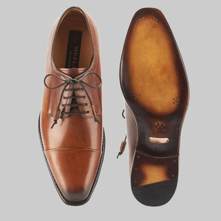 Mezlan Mens Luxury Shoes Tarifa Honey Burnished Calfskin Oxfords 8075 (MZ2302)-AmbrogioShoes