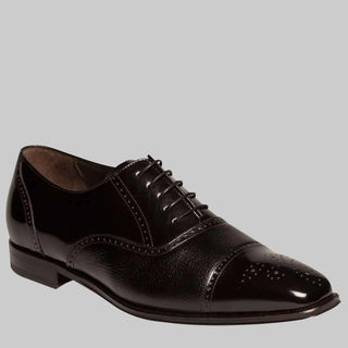 Mezlan Mens Luxury Shoes Tyson II Black Calf & Deerskin Oxfords (MZ2259)-AmbrogioShoes