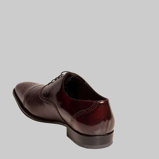 Mezlan Mens Luxury Shoes Tyson II Burgundy Calf & Deerskin Oxfords (MZ2258)-AmbrogioShoes