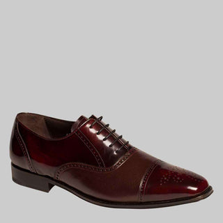 Mezlan Mens Luxury Shoes Tyson II Burgundy Calf & Deerskin Oxfords (MZ2258)-AmbrogioShoes