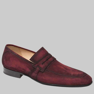 Mezlan Mens Luxury Shoes Ulpio Red Suede Loafers 8249 (MZ2341)-AmbrogioShoes