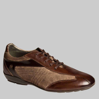 Mezlan Mens Luxury Shoes Vega Mocha & Taupe Calfskin Sneakers (MZ2264)-AmbrogioShoes