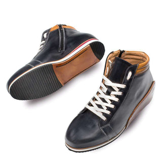Mezlan Men's Niro Black & Tan Calfskin Hybrid Dress-Casual Hi-Top Sneakers 8479 (MZ2850)-AmbrogioShoes