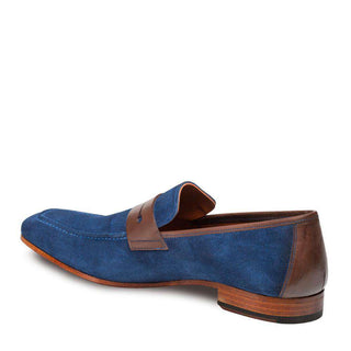 Mezlan Men's Rivas Blue & Brown Suede Calfskin Classic Slip On Loafers 8728 (MZ2840)-AmbrogioShoes