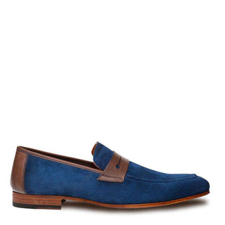 Mezlan Men's Rivas Blue & Brown Suede Calfskin Classic Slip On Loafers 8728 (MZ2840)-AmbrogioShoes