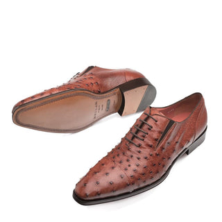 Mezlan Men's Shoes Brandy Exotic Ostrich Cap-Toe Oxfords 4651-S (MZ3208)-AmbrogioShoes