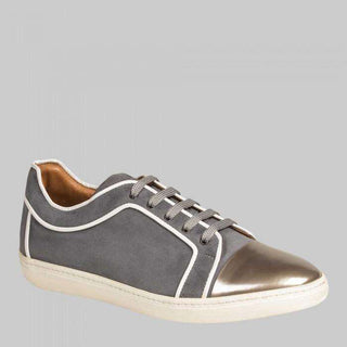 Mezlan Men's Valeri Silver & Grey Suede Luxury Sneakers (MZW1051)-AmbrogioShoes