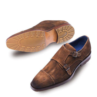 Mezlan Miguel Men's Tan Suede Double Monk Strap Loafers 8660(MZ2664)-AmbrogioShoes