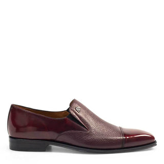 Mezlan Milani Men's Shoes Burgundy Deer-Skin / Calf-Skin Leather Dress Slip-On Loafers 18984 (MZ3198)-AmbrogioShoes