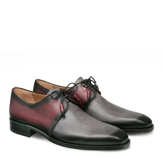 Mezlan Montes Men's Shoes Grey and Burgundy Calf-Skin Leather Oxfords 9430 (MZ3149)-AmbrogioShoes