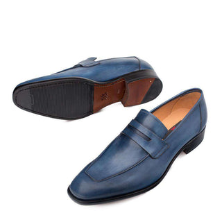 Mezlan Newport Men's Shoes Blue Loafers 9052 (MZ3013)-AmbrogioShoes