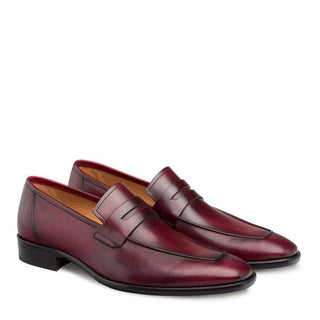 Mezlan Newport Men's Shoes Burgundy Loafers 9052 (MZ3012)-AmbrogioShoes