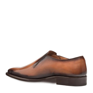 Mezlan Nicos 9727 Men's Shoes Cognac Calf-Skin Leather Slip On Oxfords (MZ3237)-AmbrogioShoes