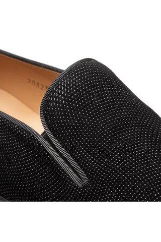 Mezlan Notte 20958 Black Glass Suede Slip On Loafers (MZ3698)