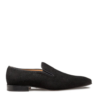 Mezlan Notte 20958 Men's Shoes Black Glass Suede Leather Slip On Loafers (MZ3698)-AmbrogioShoes