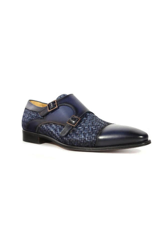Mezlan Palomar 20688 Fabric / Leather Dress/ Formal Monk-Straps Loafers (MZ3623)
