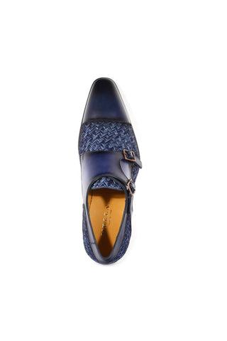 Mezlan Palomar 20688 Fabric / Leather Dress/ Formal Monk-Straps Loafers (MZ3623)