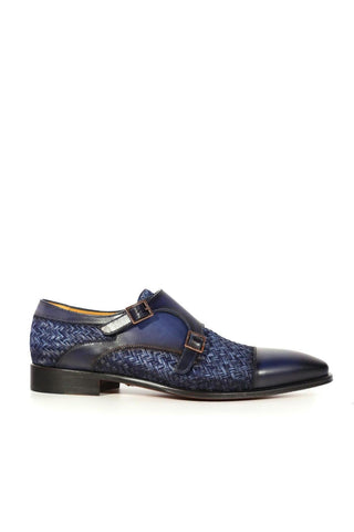 Mezlan Palomar 20688 Fabric / Leather Dress/ Formal Monk-Straps Loafers (MZ3623)