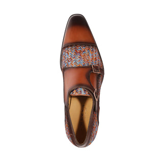 Mezlan Palomar 20688 Men's Shoes Multi-Color Fabric / Calf-Skin Leather Dress/ Formal Monk-Straps Loafers (MZS3622)-AmbrogioShoes