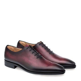 Mezlan Pamplona Men's Shoes Burgundy Leather Oxfords (MZ3002)-AmbrogioShoes