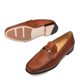 Mezlan Pani Rust Calfskin Dress Moccasin Horse-Bit Loafers Shoe 7241 (MZ2820)-AmbrogioShoes