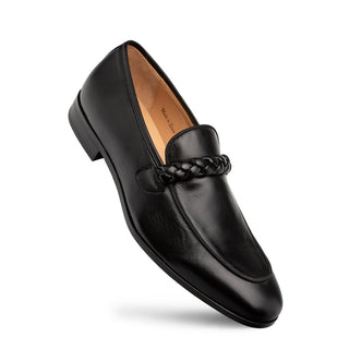 Mezlan Parole 21047 Men's Shoes Black Soft Calf-Skin Leather Penny Loafers (MZ3744)-AmbrogioShoes