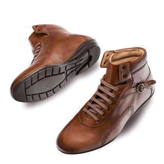 Mezlan Pasquale Men's Cognac Calf-skin Sneakers 8626(MZ2654)-AmbrogioShoes