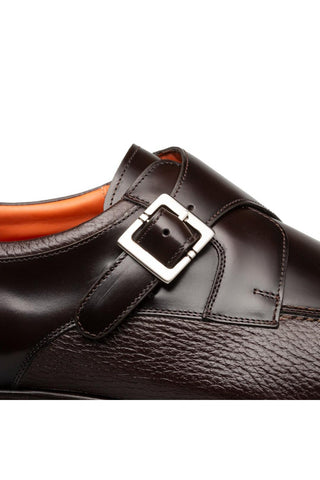 Mezlan Pego Deer & Leather Single Monk Strap-AmbrogioShoes