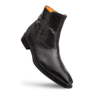 Mezlan Peninsula 4963-L Men's Shoes Black Exotic Lizard-Skin Ankle Boots (MZ3689)-AmbrogioShoes