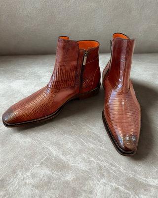 Mezlan Peninsula 4963-L Men's Shoes Exotic Lizard-Skin Ankle Boots (MZ3689)-AmbrogioShoes