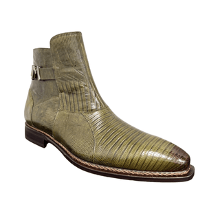 Mezlan Peninsula 4963-L Men's Shoes Olive Exotic Lizard-Skin Ankle Boots (MZS3687)-AmbrogioShoes