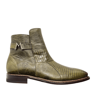 Mezlan Peninsula 4963-L Men's Shoes Olive Exotic Lizard-Skin Ankle Boots (MZS3687)-AmbrogioShoes