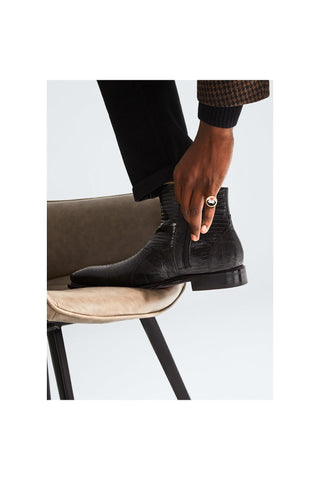 Mezlan Peninsula Lizard Ankle Boots-AmbrogioShoes