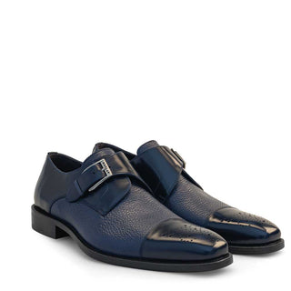 Mezlan Phoenix Calf-Skin Leather & Deer-Skin Single Monk-Strap (MZ2033)-AmbrogioShoes