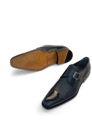 Mezlan Phoenix Calf-Skin Leather & Deer-Skin Single Monk-Strap (MZ2033)-AmbrogioShoes