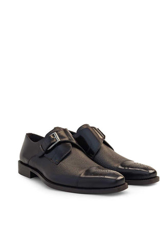 Mezlan Phoenix Leather & Deer Single Monk-Strap